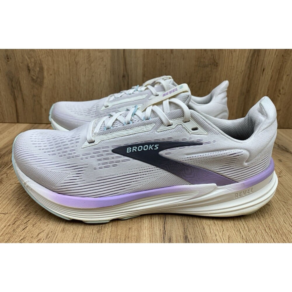 Brooks Revel Womens Size 11 Running Shoes White Purple Athletic Sneakers - Picture 3 of 12